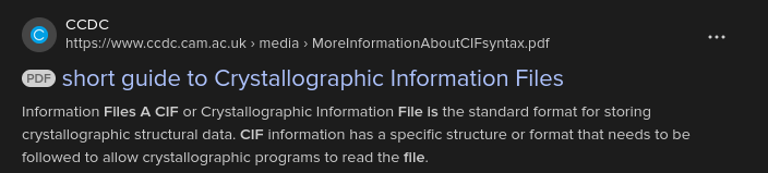 Researching CIF files