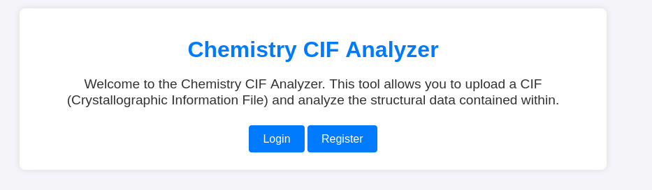 Chemistry CIF Analyzer on port 5000