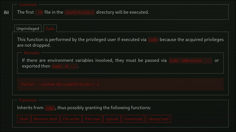 Facter Priv Esc Method